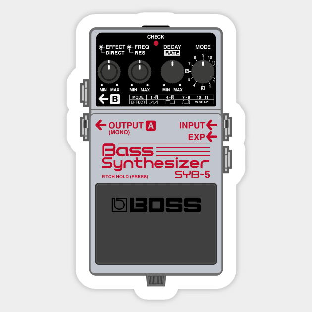 Boss SYB-5 Bass Synthesizer Guitar Effect Pedal Sticker by conform